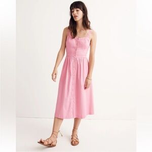 Madewell Pink Fleur Bow-Back Dress
